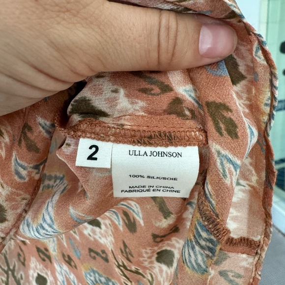 Ulla Johnson Elif Silk Ikat Boho Ruffle Blouse Peasant Top 2 Feminine Floral - Picture 5 of 6